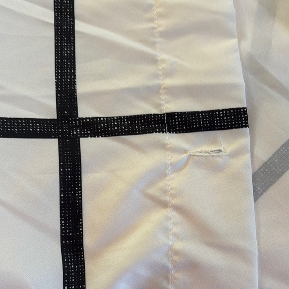 Truly Soft Standard Size White and Black Geometric Shower Curtain EUC - Picture 3 of 5